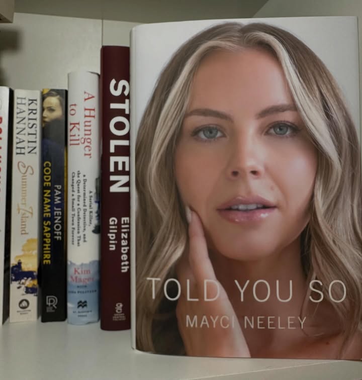 Instagram post by @jessnicolesbookshelf for Simon & Schuster. Caption reads: [...] 𝙈𝘼𝙔𝘾𝙄 𝙉𝙀𝙀𝙇𝙀𝙔 Publisher: Simon &....