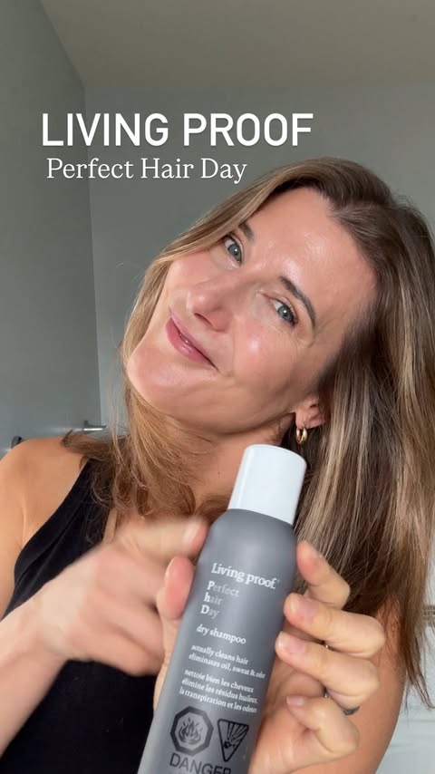 Instagram post by @lifeat40something_ for Living Proof. Caption reads: Shiny, healthy hair in midlife? 
Yes, please.
I’ve....