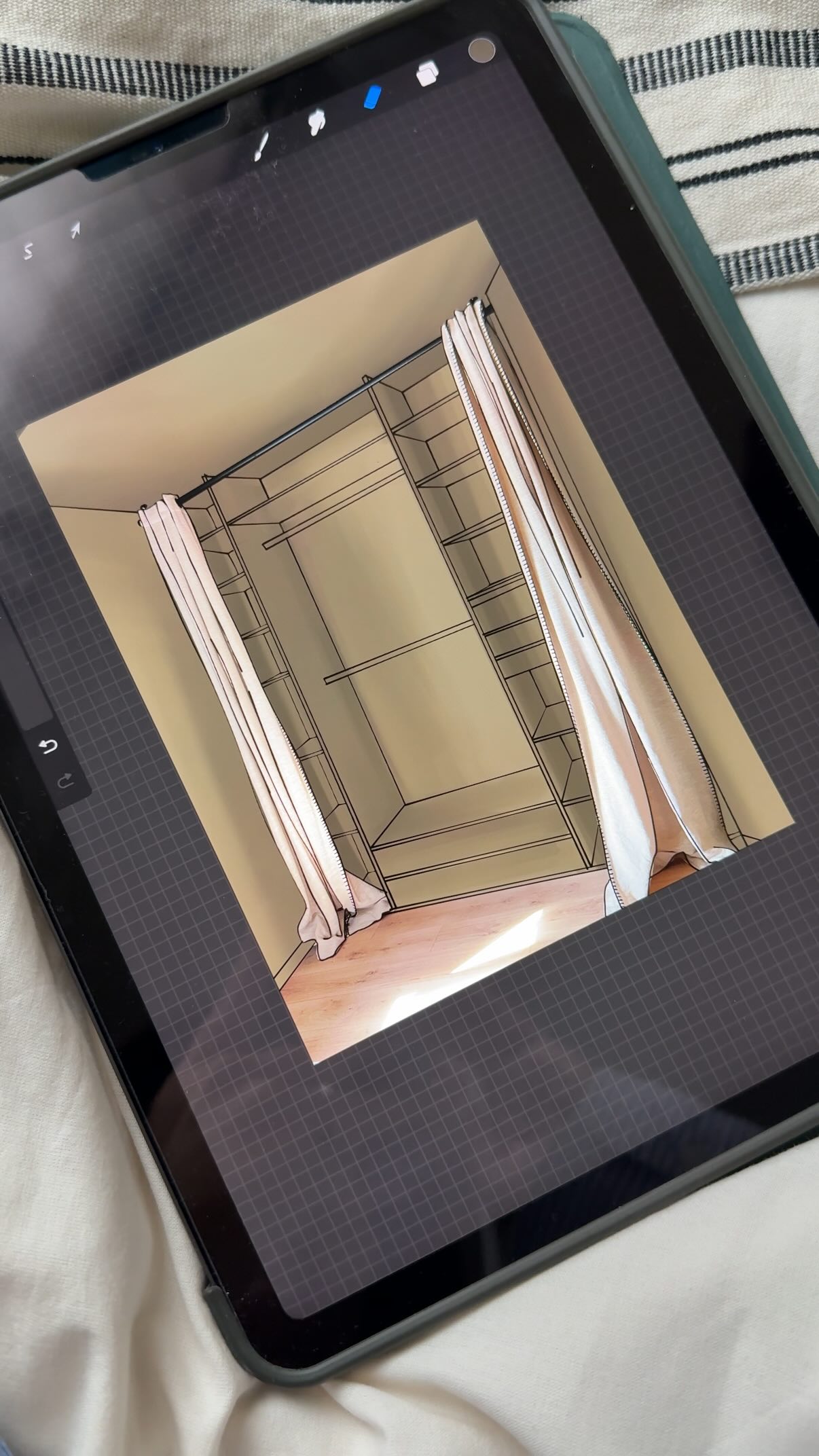 Instagram post by @maelysdimaio for Leroy Merlin. Caption reads: Tellement fan de mon dressing maintenant, j’ai....