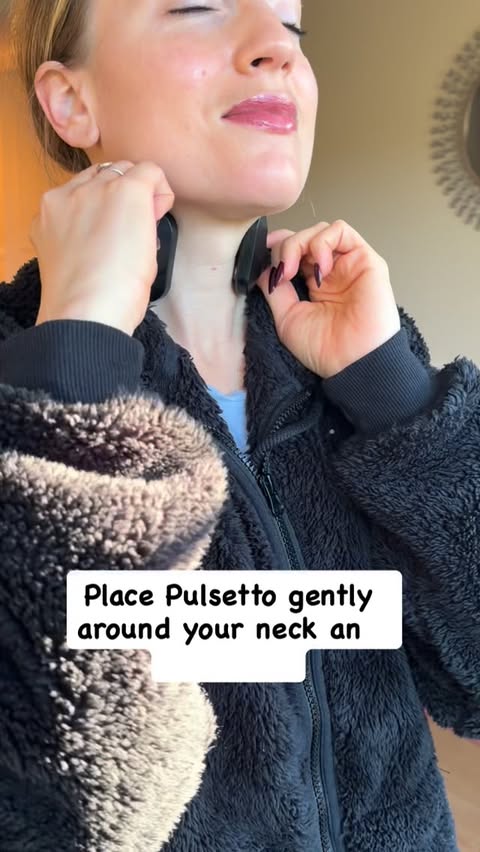 Instagram post by @karlatafra for Pulsetto. Caption reads: [...] with vagus nerve stimulation, and....