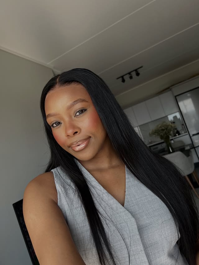Instagram post by @missmpozie for Luvme Hair. Caption reads: [...] Black Silky Straight Human Hair Wig by....