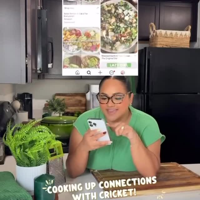 Instagram post by @valerianatttt for CricketWireless. Caption reads: #ad @cricketwireless helps me find the most....