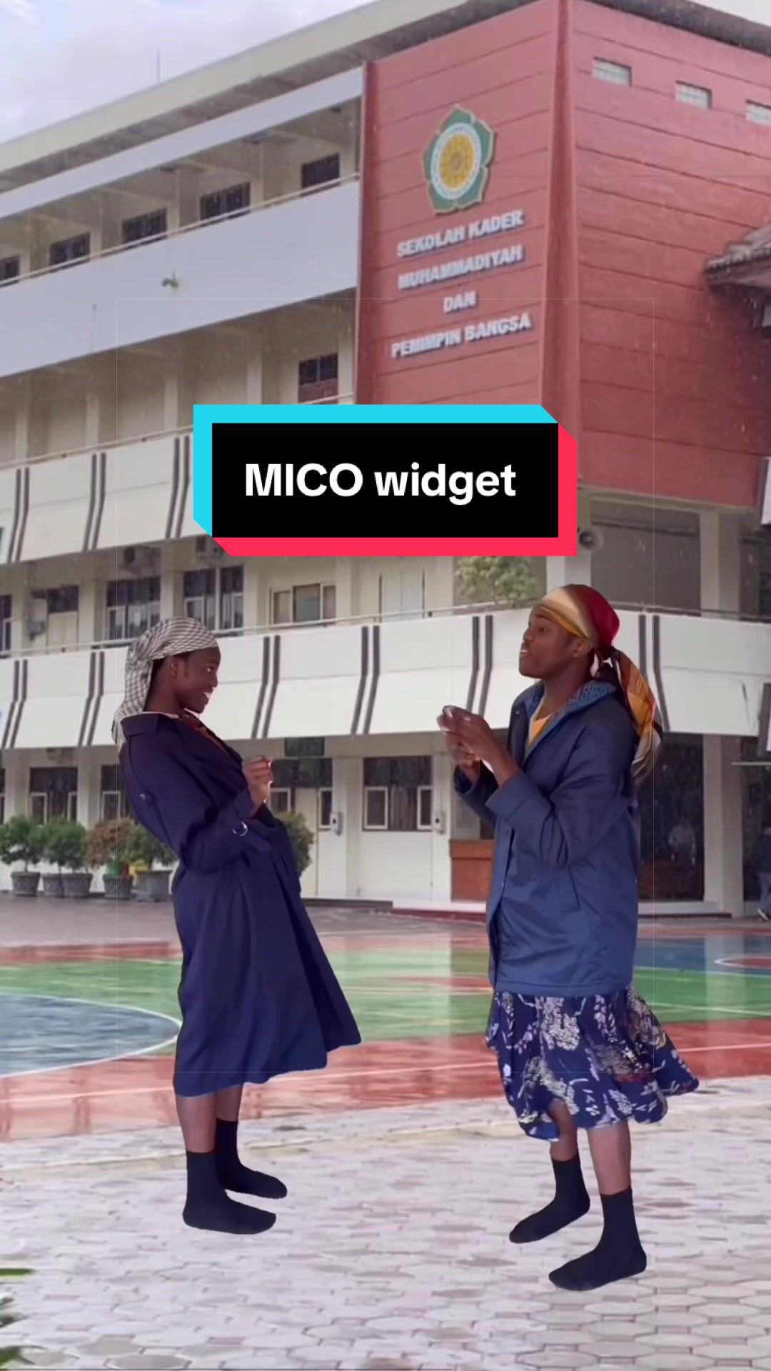 TikTok post by @itsdavidkingg for Mico Widget. Caption reads: [...] both App store and Google Play 🤩✌🏽@Mico....