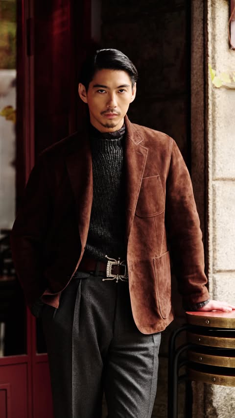 Instagram post by @kento_kaku for Ralph Lauren. Caption reads: Actor #KentoKaku explores the streets of Milan....