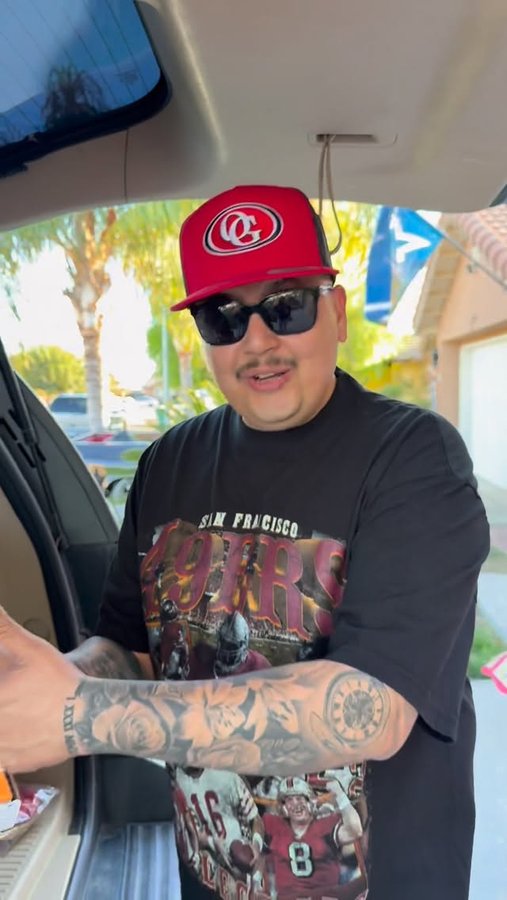 Instagram post by @ogcarnal62 for Little Caesars. Caption reads: Ready for Halloween!! #ogcarnal62 #49ers....