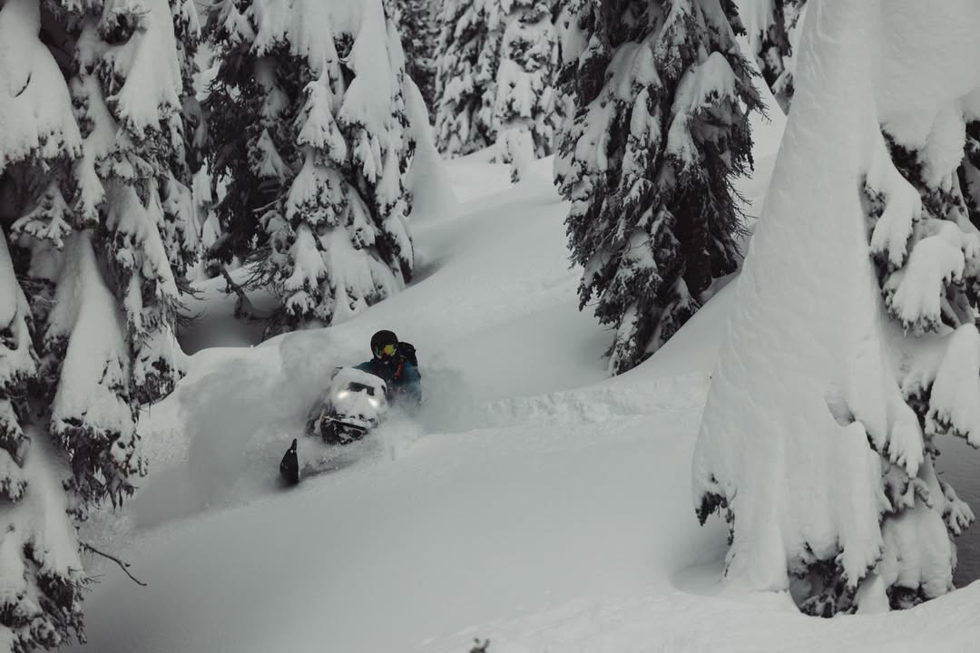 Instagram post by @nadineoverwater for Ski-Doo. Caption reads: Deep and moody. #ThatSkidooFeeling #horsepower....