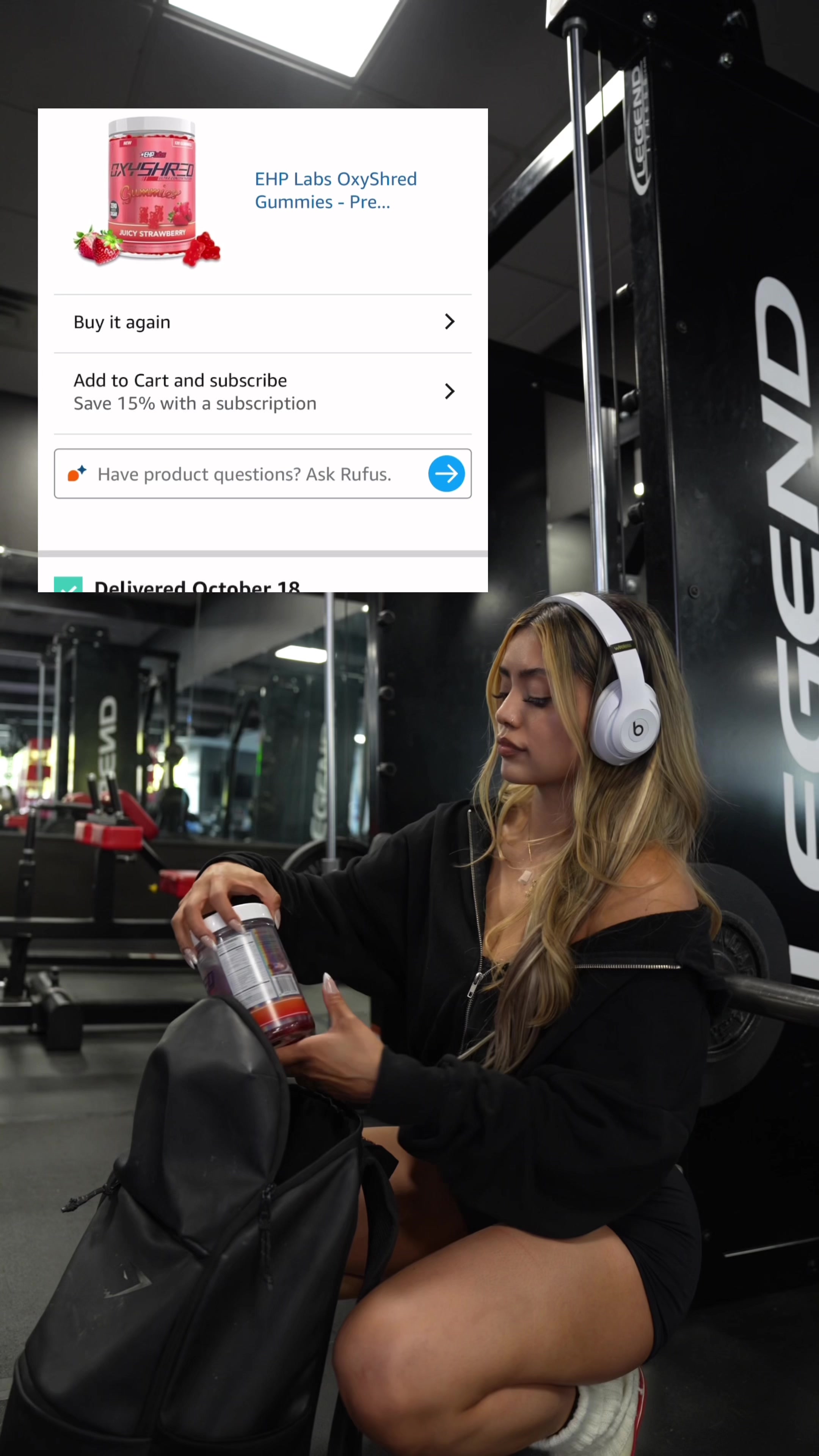 TikTok post by @mxlanielovee for EHPlabs. Caption reads: [...] energy boost ever! 🤩🤩 @ehplabs.