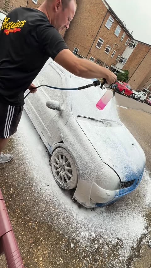 Instagram post by @rs54_rbt for Meguiar’s. Caption reads: Sunday sessions 🪣 🧼 🫧 

@meguiarsuk 
@meguiars....