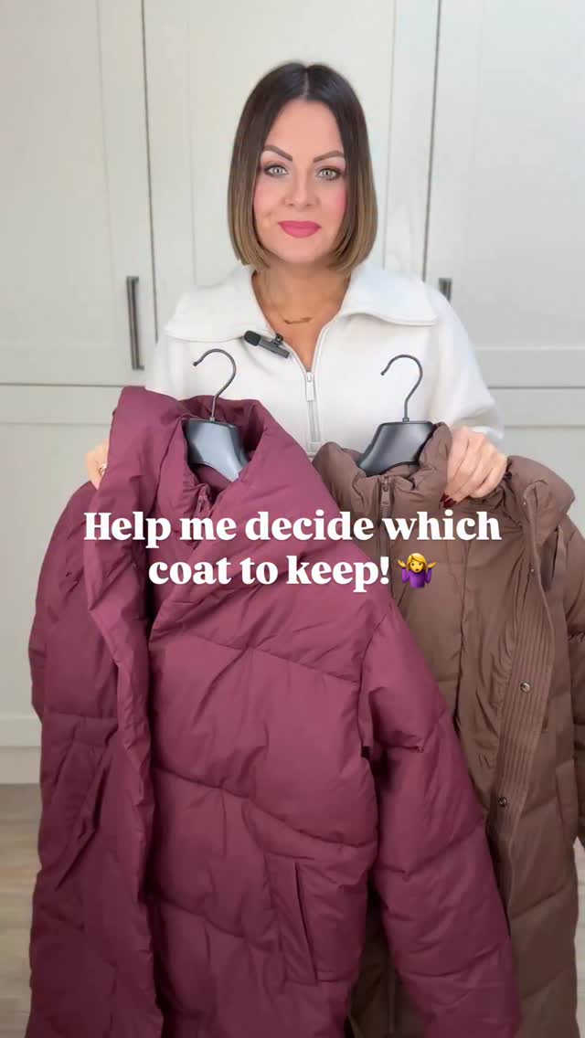 Instagram post by @mama_loves_leopard for Matalan. Caption reads: Help a girl out! Which coat should I keep? I’m....