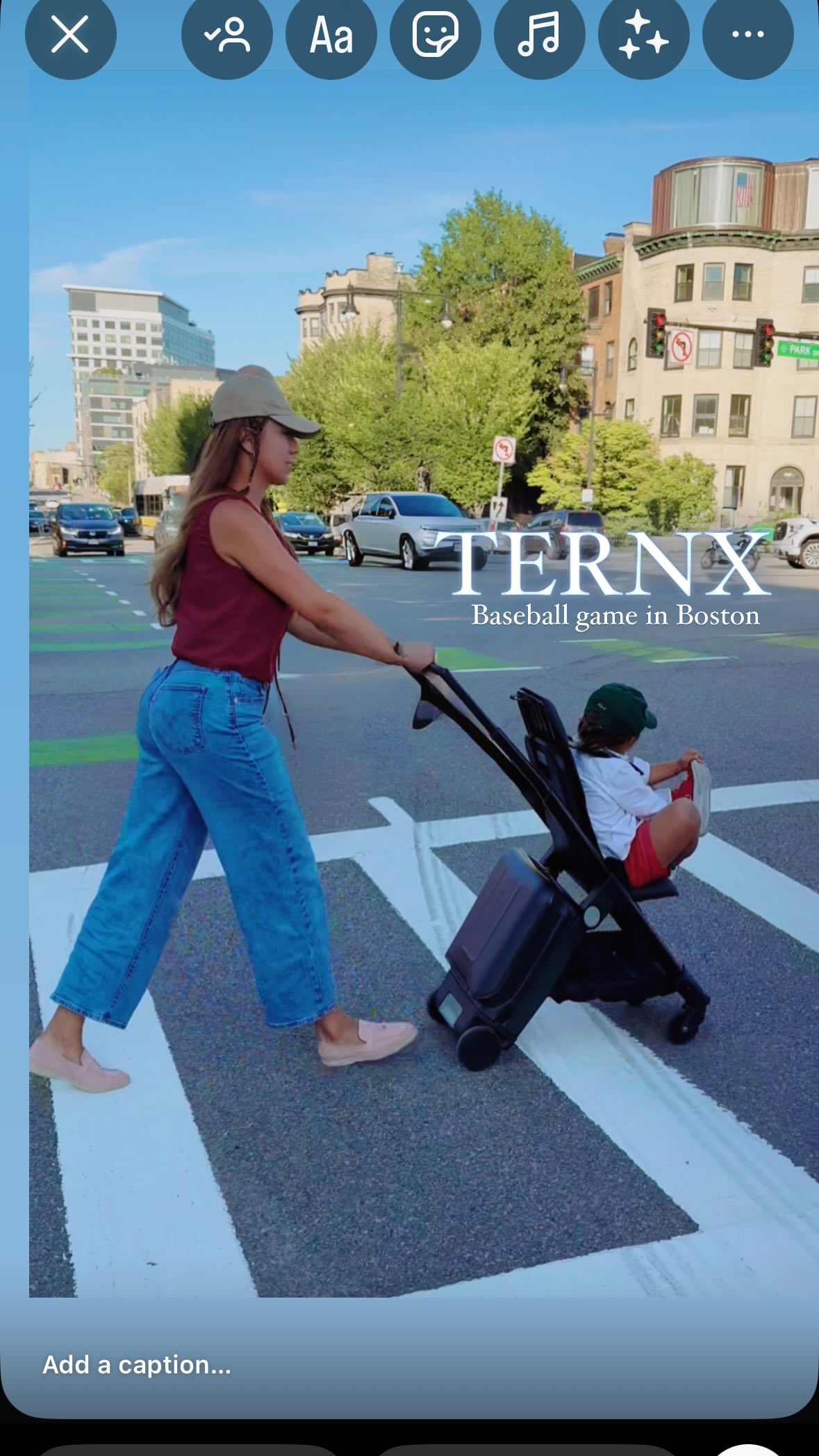 Instagram post by @pilarg.naples for TernX. Caption reads: [...] Living our best life in Boston with @ternx .....
