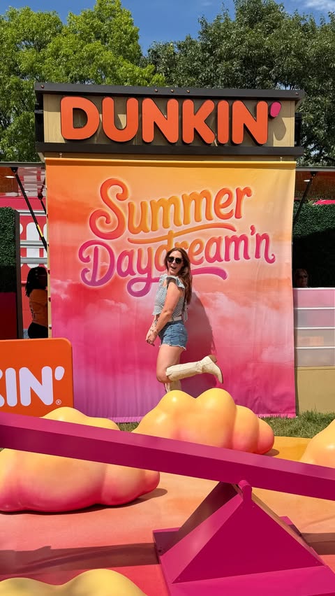 Instagram post by @katiesantry for Dunkin’. Caption reads: [...] Country Superfest. Hydration thanks to....