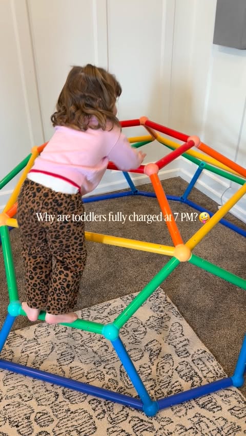 Instagram post by @toytestingsisters for Battat toys. Caption reads: Ever notice how toddlers get a second wind right....