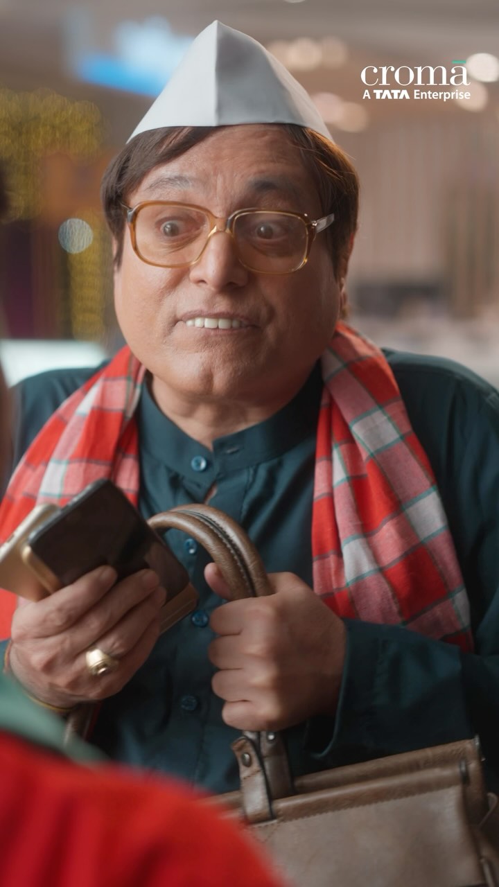 Instagram post by @actormanojjoshi for Croma. Caption reads: Dedh sau rupya se zyaada chahiye toh old gadgets....