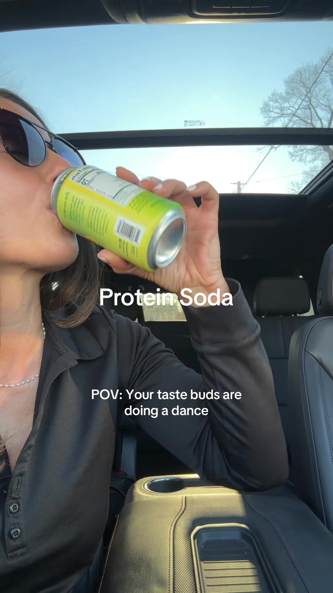 TikTok post by @mandiehunter_ for Koia. Caption reads: soda pop + protein @drinkkoia.