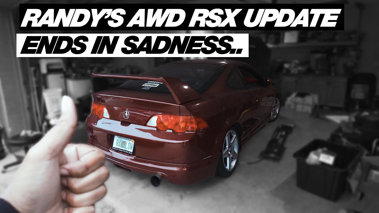 YouTube post by @Zosh for Action Clutch. Caption reads: Randy's AWD RSX Update Ends in sadness...