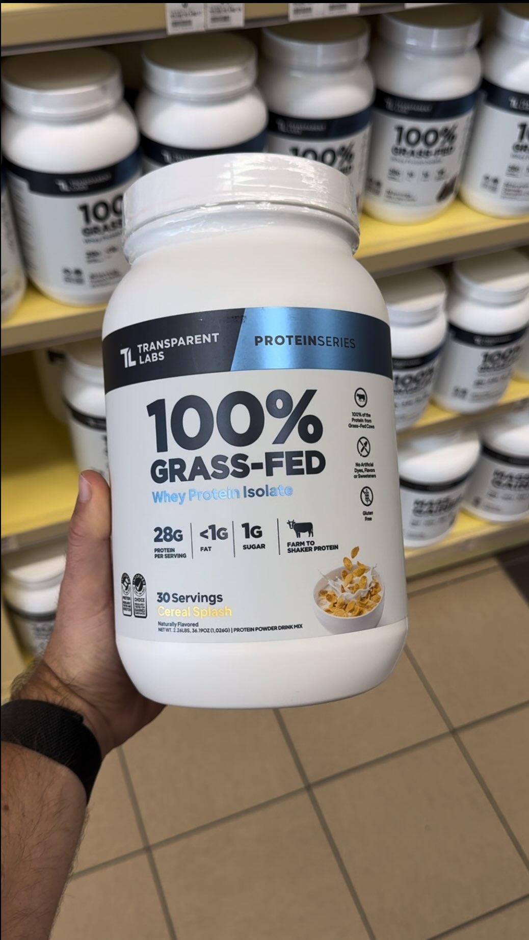 Instagram post by @powerstrongfitness for Transparent Labs. Caption reads: From the gym to The Vitamin Shoppe,....