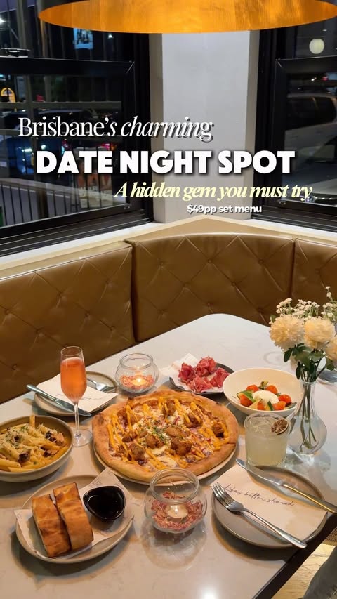 Instagram post by @rashi_exploringbrisbane for Queensland Foodies Network. Caption reads: Date night at @corbettandclaude 🍝❤️ If you’re....
