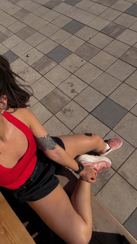 Instagram post by @celinelikedion for Shokz. Caption reads: my half marathon training took an unexpected turn,....