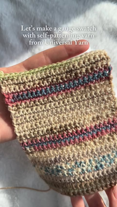 Instagram post by @crochetedbyk_ for Universal Yarn. Caption reads: [...] for 10% off your order! 🔗 in bio....