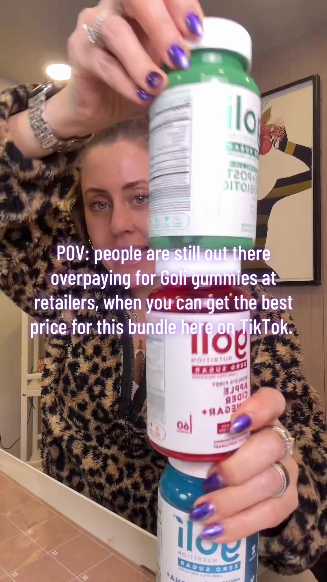 TikTok post by @kim_k_recs for Goli. Caption reads: @Goli® Nutrition #supplementsthatwork [...].