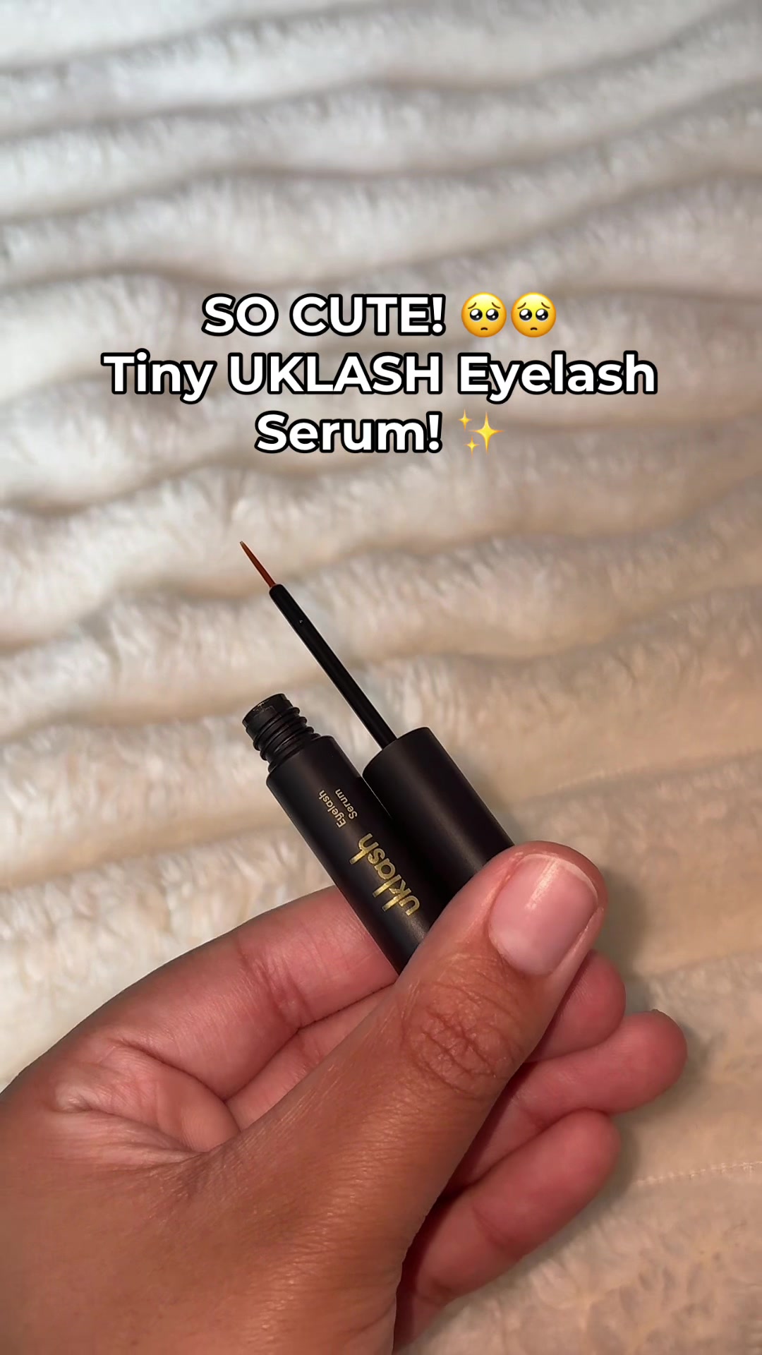 TikTok post by @thebeautysister_ for UKLASH. Caption reads: [...] walk for this lash serum! @UKLASH #uklash....