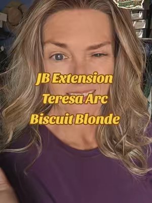 TikTok post by @cowgirl68j for JBSelect4U. Caption reads: Teresa Arc in Biscuit Blonde pairs a soft,....