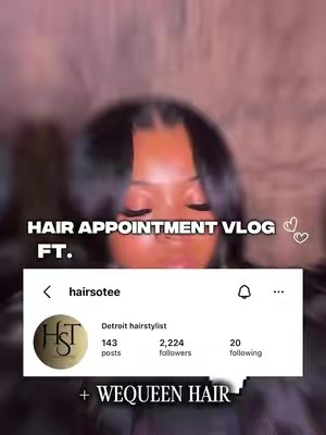 TikTok post by @leilehmelanie for Wequeen. Caption reads: [...] @Hairsotee 😍 and buy these bundles....