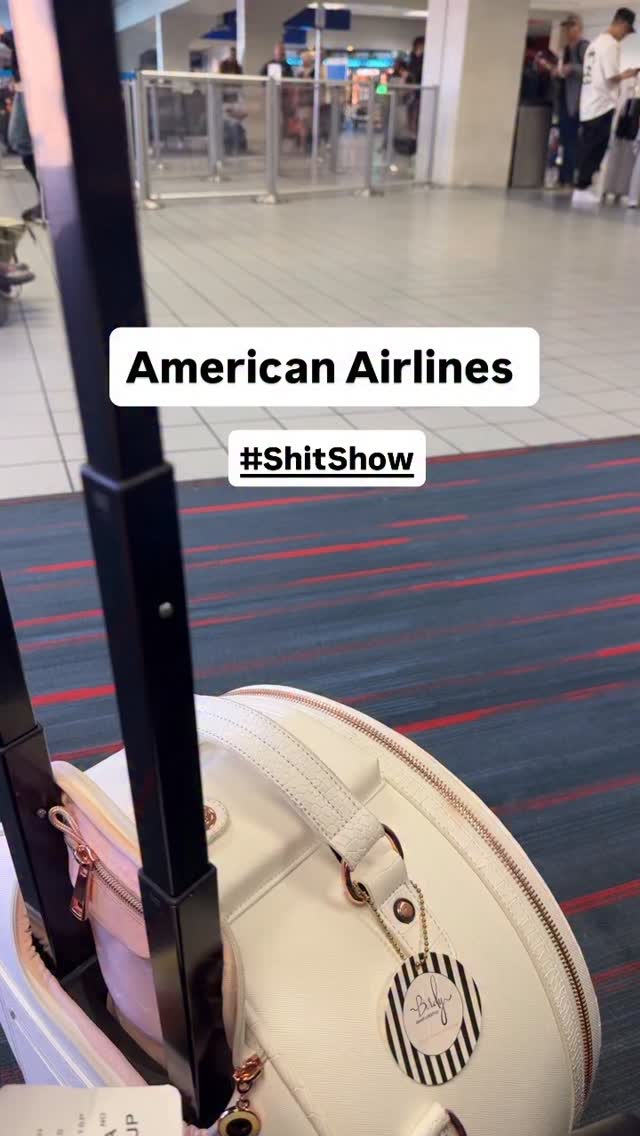 Instagram post by @_beyondthediagnosis for American Airlines. Caption reads: Boarding was almost an hour ago…
No agent....