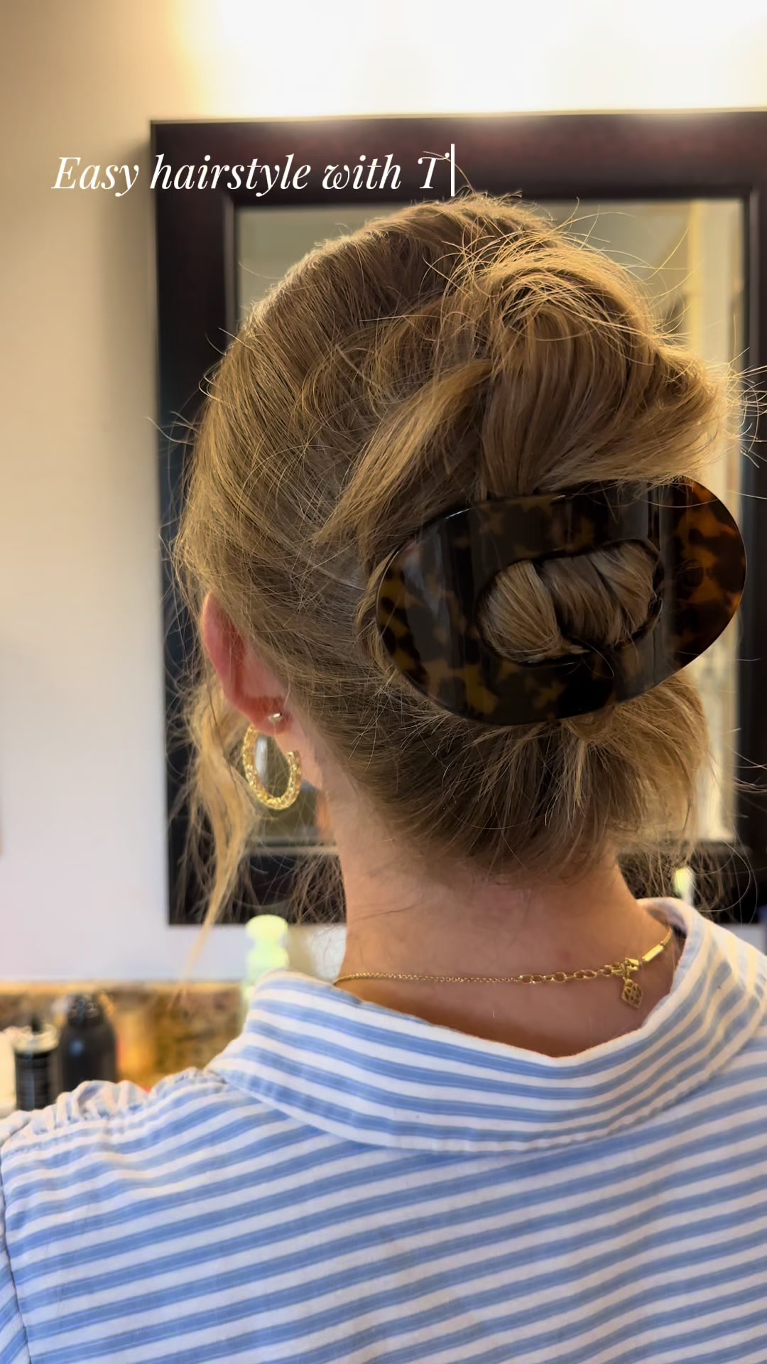 TikTok post by @mandygib for TELETIES. Caption reads: Styling my favorite large flat clip from Teleties!....