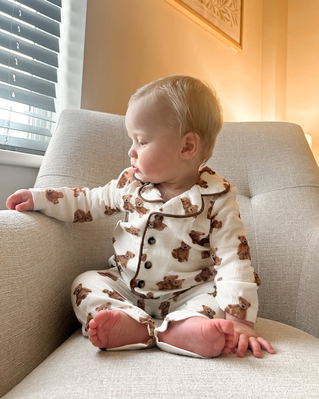 Instagram post by @littlelifeofcoops for Bibado. Caption reads: A little photo dump 💫

1) 🐻 pjs #shein *AD 
2)....