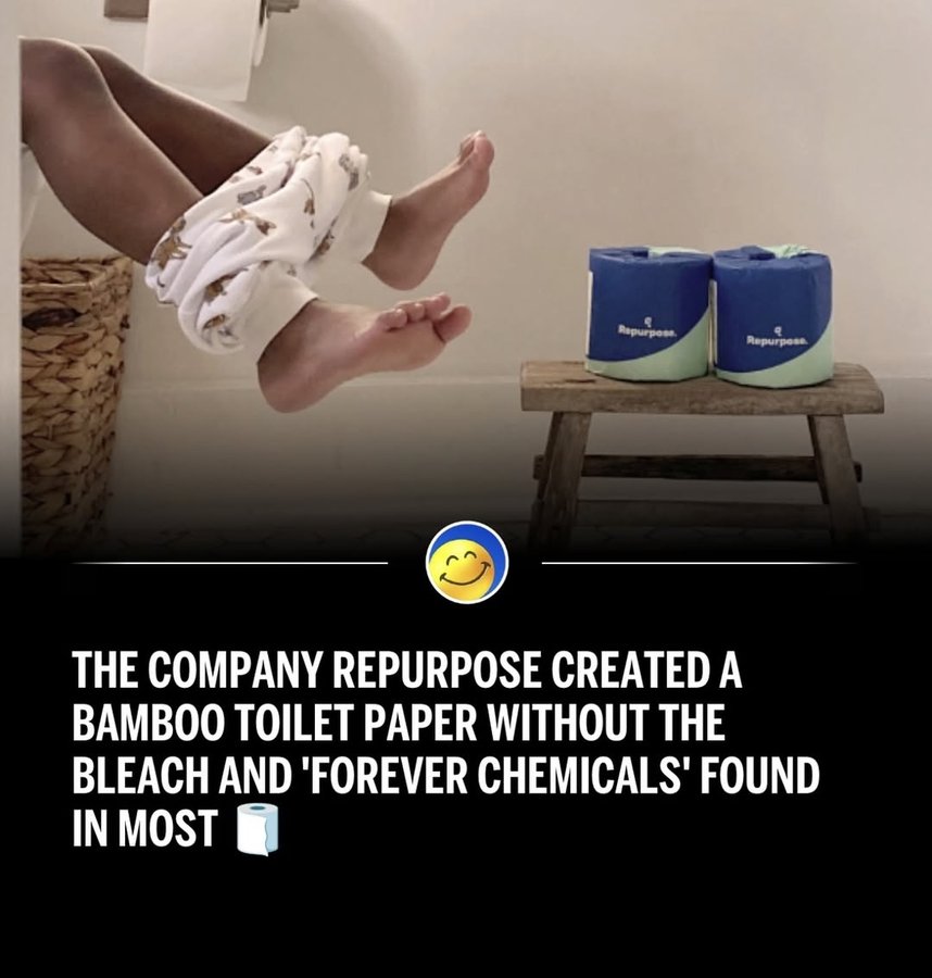 Instagram post by @tanksgoodnews for Repurpose. Caption reads: The company @Repurpose has created a toilet paper....
