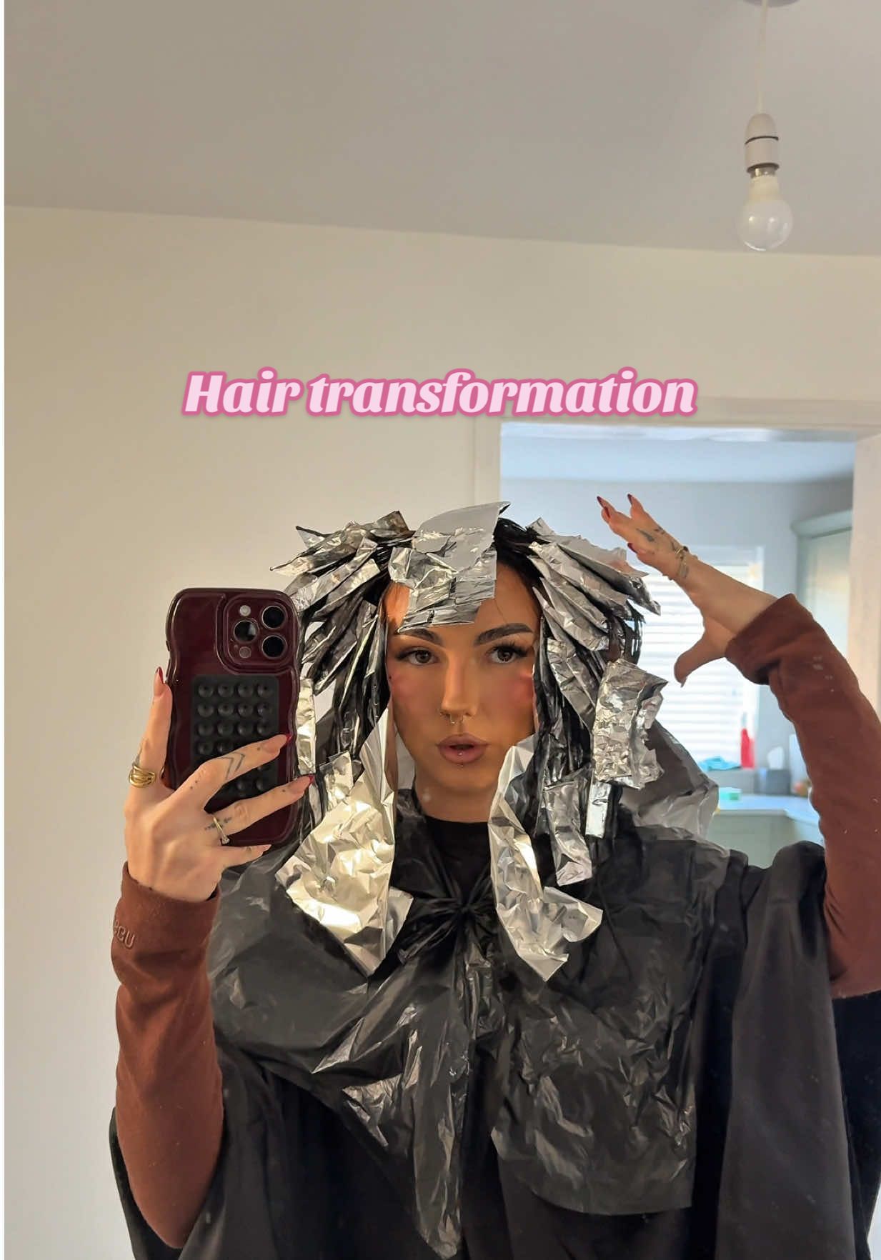 TikTok post by @bobbijanecarr for K18 Hair. Caption reads: [...] hair appointment and the hair will be done🥹....