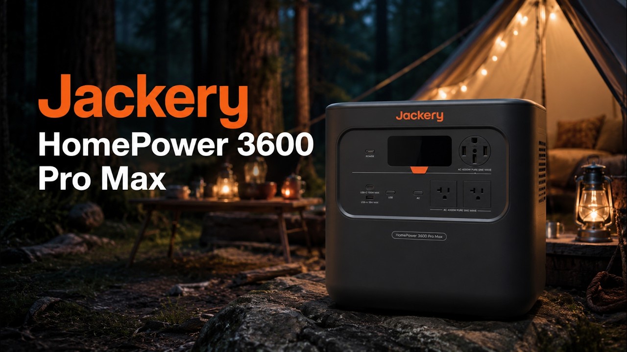 YouTube post by @techutopiareviews for Jackery. Caption reads: [...] ➡️Buy Jackery here: ✅Use my code at checkout....
