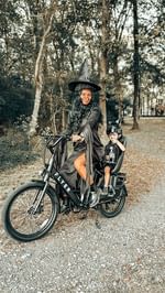 Instagram post by @deboraoehler for Radio Flyer. Caption reads: [...] Witch’s broom just got upgraded to....