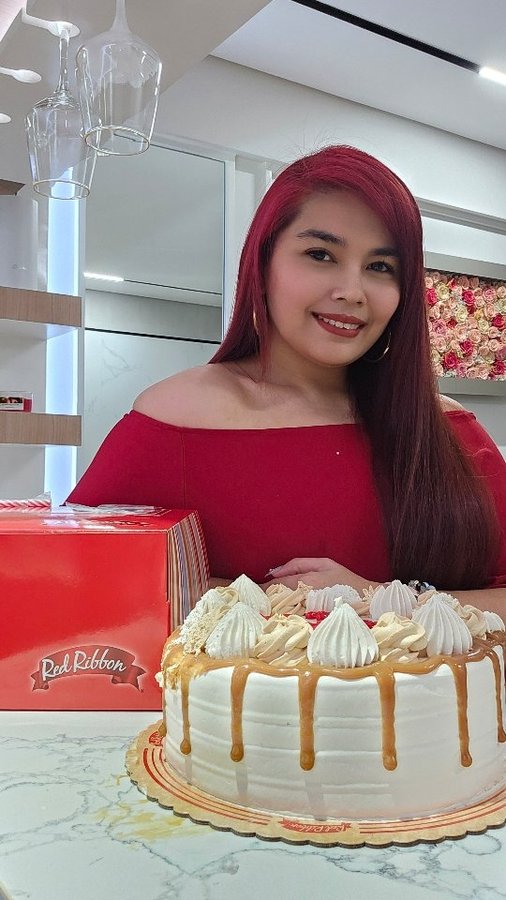 Instagram post by @aniibannanii for Red Ribbon Bakeshop. Caption reads: Happy Birthday to ME! 🎉 

And of course, to make....