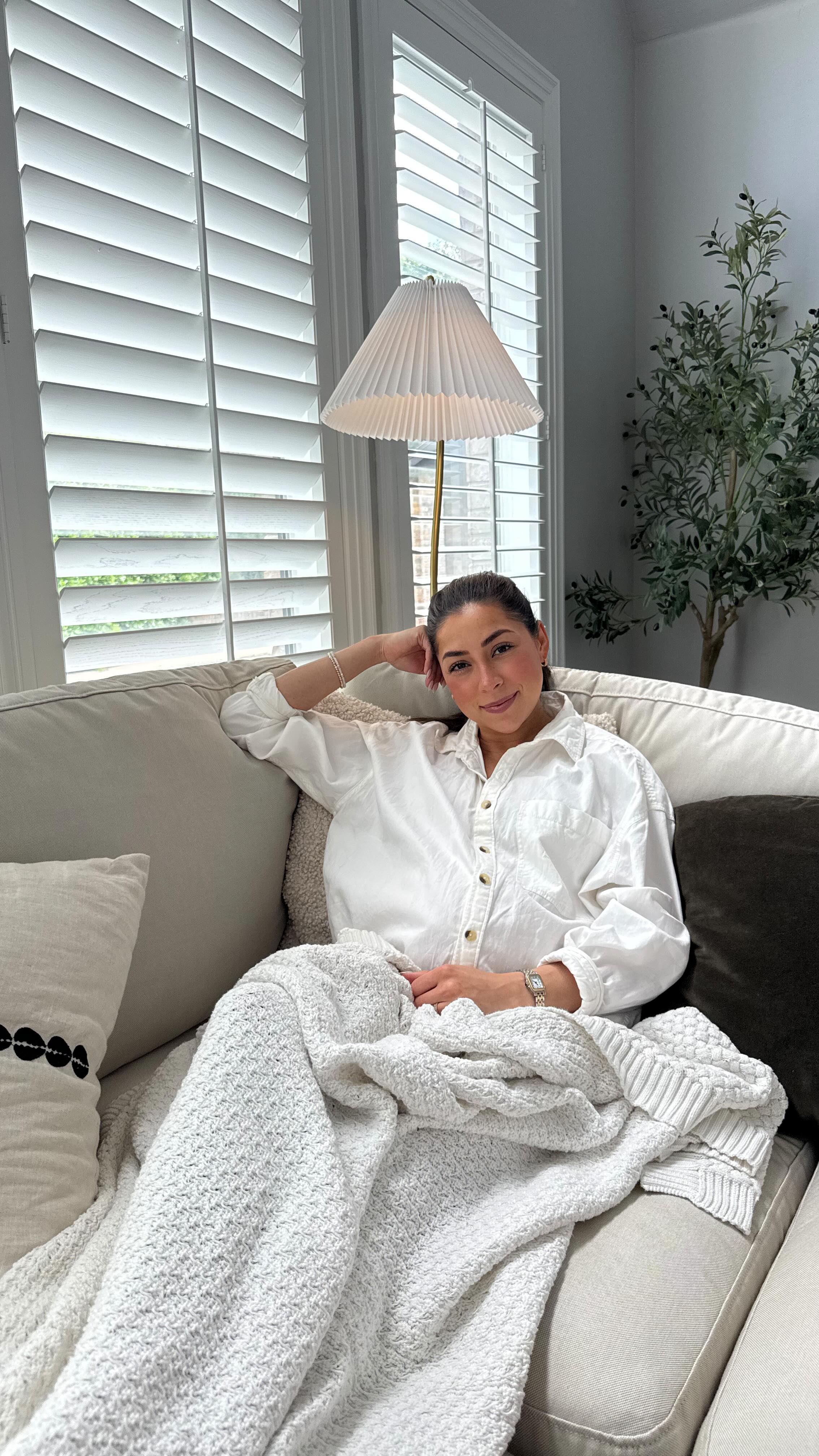 Instagram post by @jeanineamapola for Albany Park. Caption reads: Living room makeover! ✨👏🏼🛋️ @albanyparkhome is....