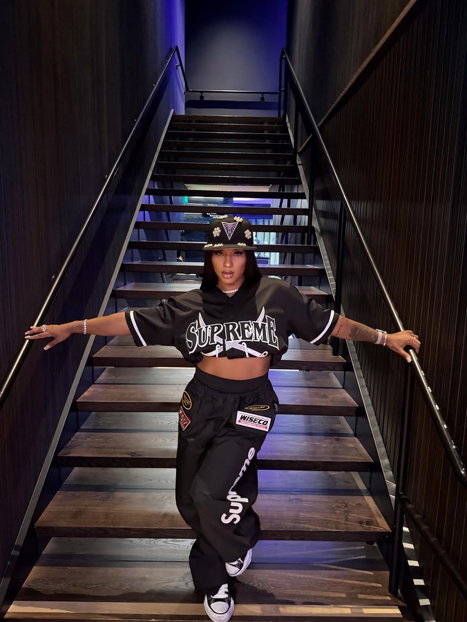 Instagram post by @jordanchiles for Supreme. Caption reads: chapter 6: my peace 💕🙏🏽.