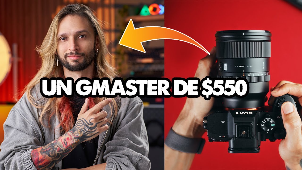 YouTube post by @SrodMode for Viltrox. Caption reads: LIKE A $550 Sony GM! - Viltrox FE 50mm 1.4 PRO.