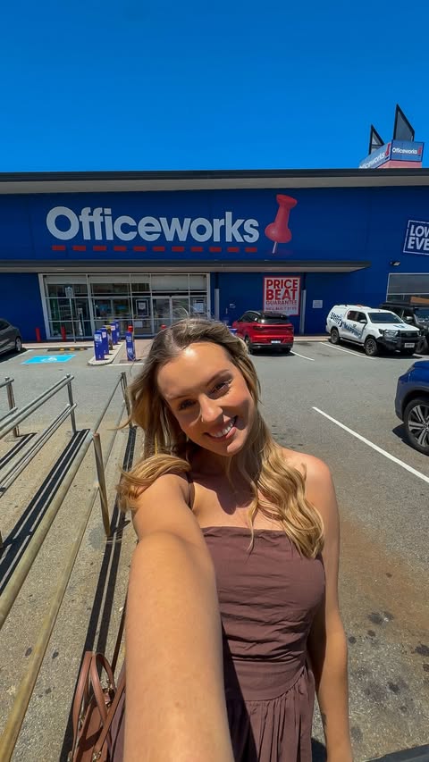 Instagram post by @heysavvy_au for Officeworks. Caption reads: [...] cute stocking stuffers under $20 at....