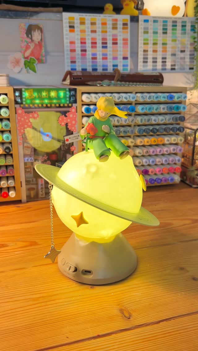 Instagram post by @calmforeststudio for Martube Gift. Caption reads: The Little Prince on his planet🪐A magical night....