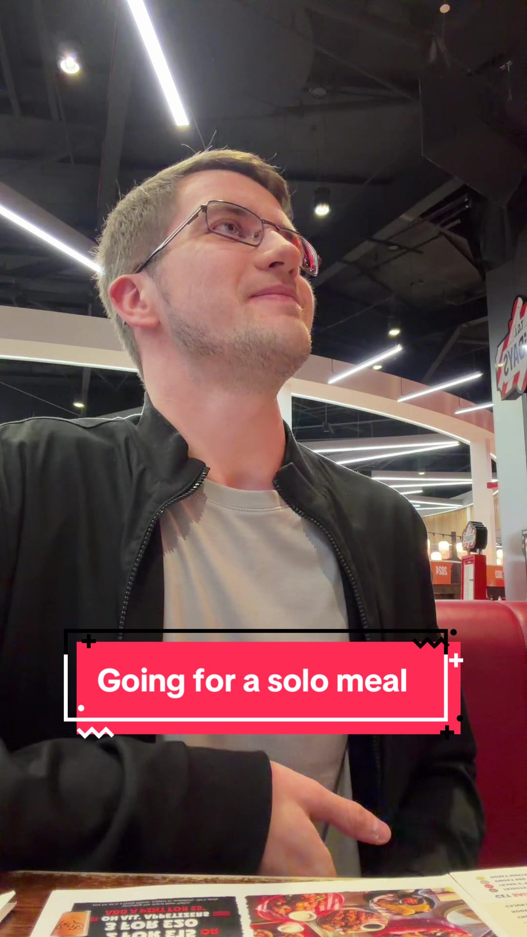 TikTok post by @stammerexperiences for TGI Fridays. Caption reads: I missed out the bit with the food coming, the....