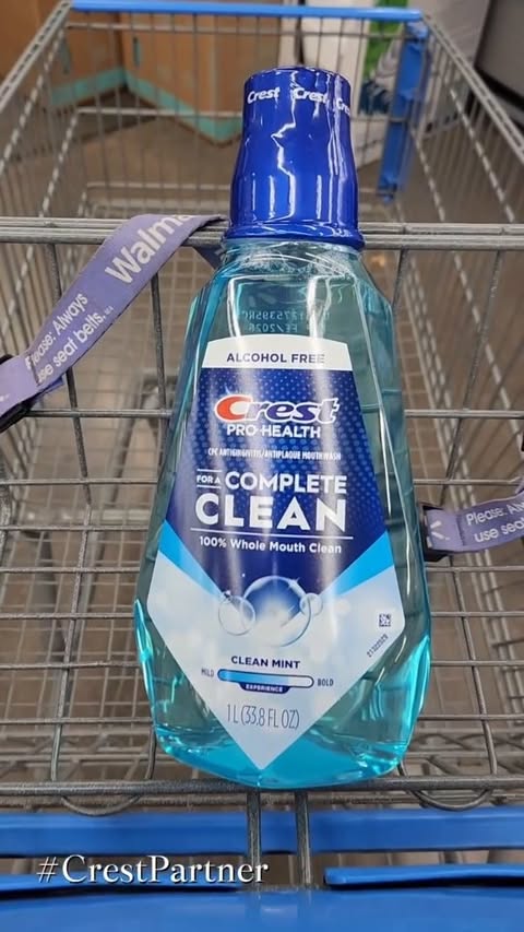 Instagram post by @madisdyiobsession for Crest. Caption reads: #ad Crest Pro-Health Complete Clean Mouthwash....