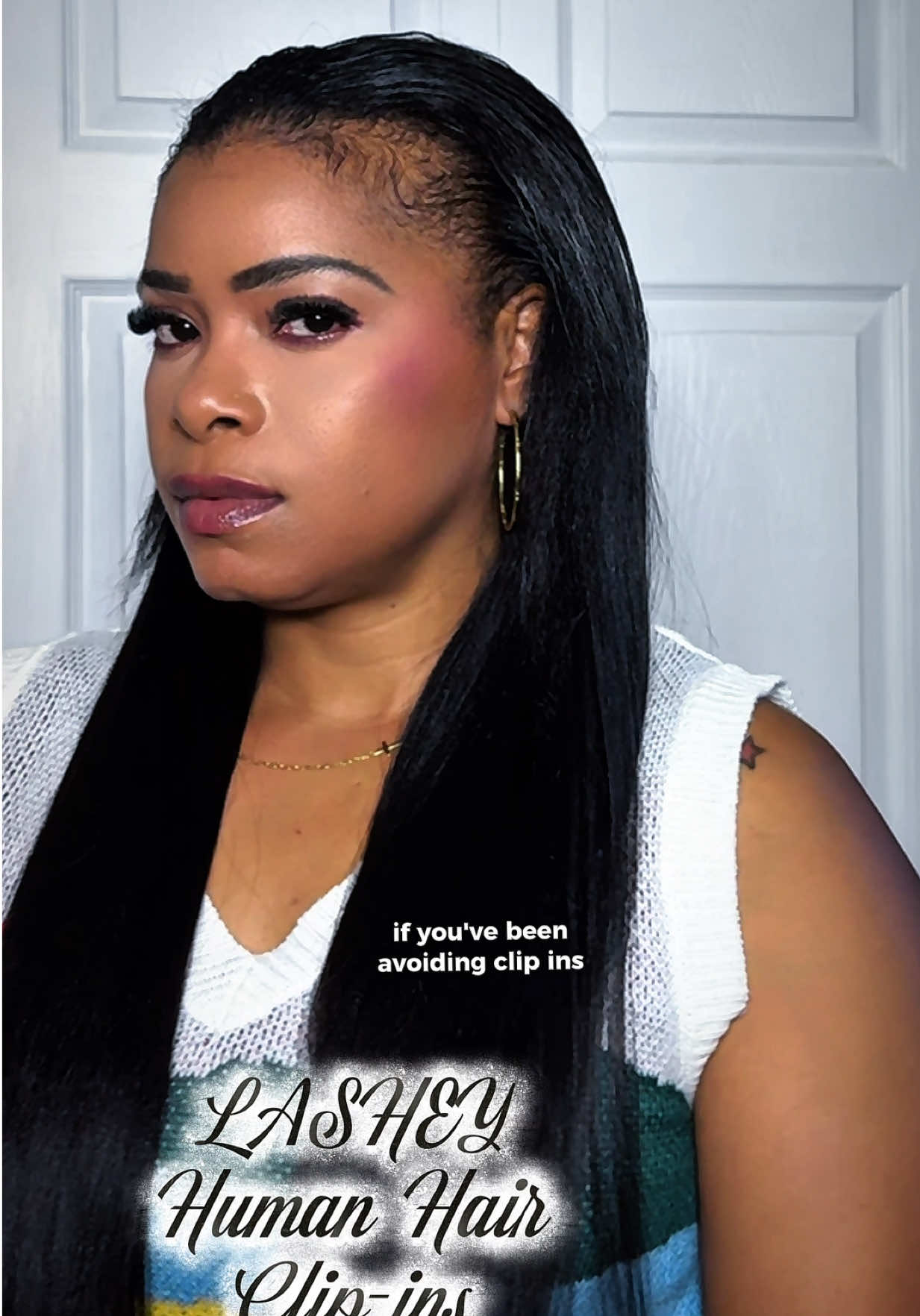 TikTok post by @venusdolls1 for Lashey Hair. Caption reads: [...] #KinkyStraight #TikTokShopSummerSale @Lashey....