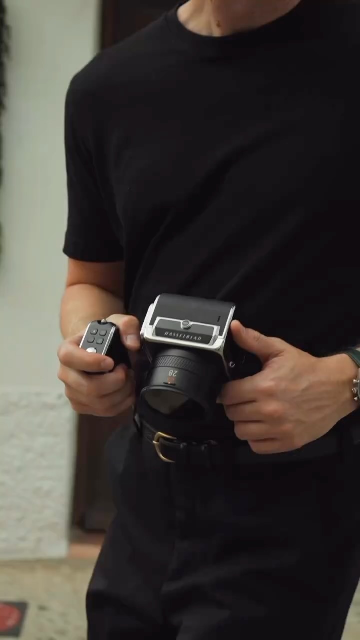 Instagram post by @jackharding for Hasselblad. Caption reads: Shooting with the @hasselblad 907X 100C and the....