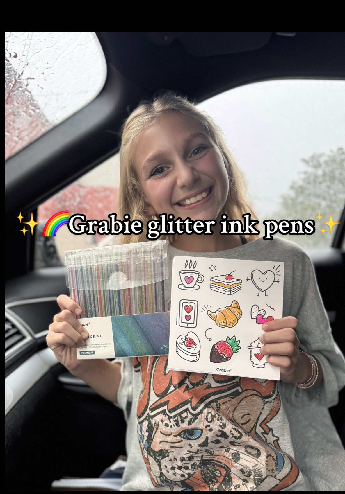TikTok post by @kayleesue0422 for Grabie Art. Caption reads: [...] #gelpens #art #giftideas....