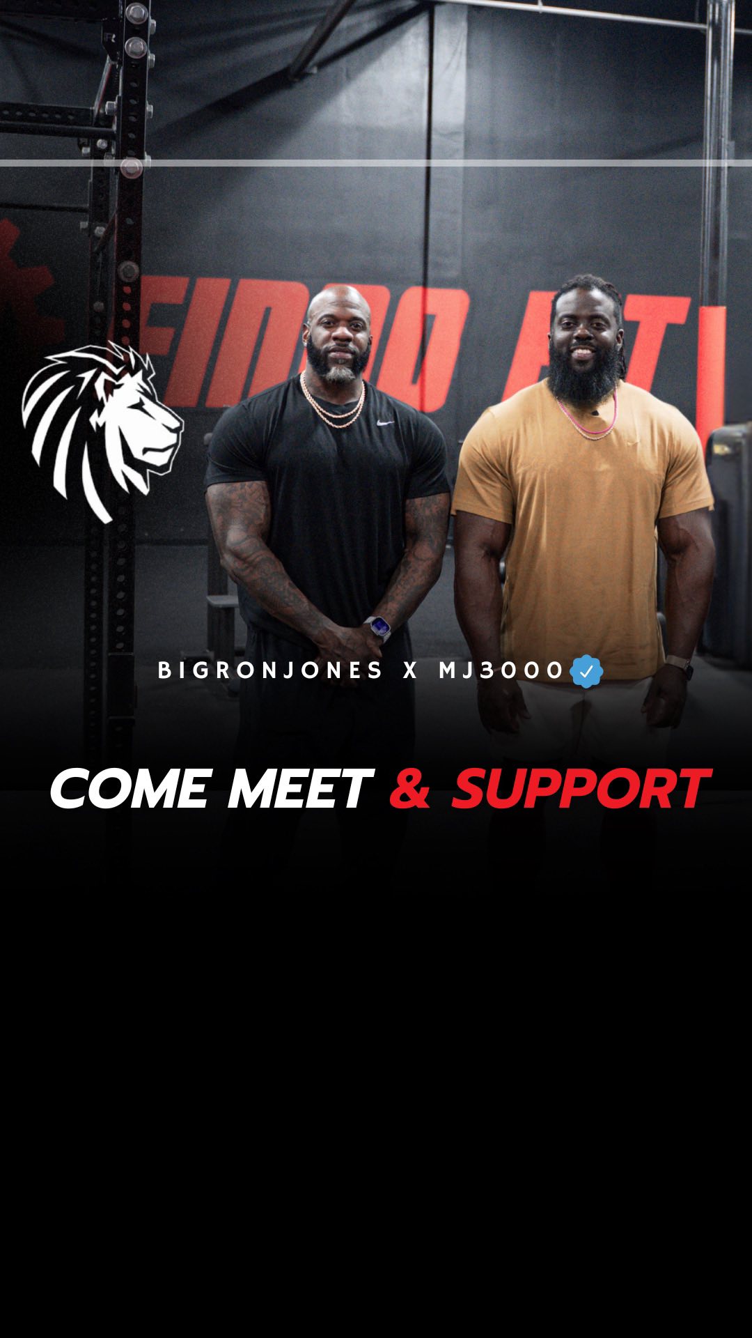 Instagram post by @mj3000 for ALPHA LION. Caption reads: 🚨 ATLANTA! This Friday the 13th, come catch the....