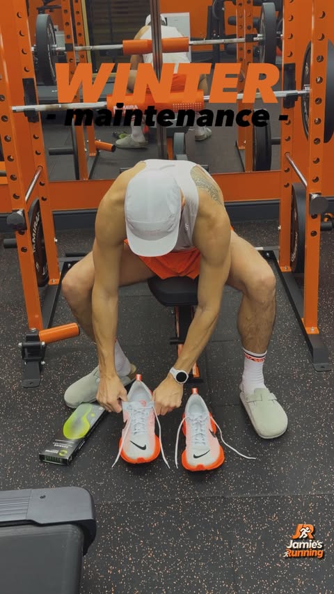 Instagram post by @jamies.running for Enertor. Caption reads: Winter miles don’t have to mean winter....