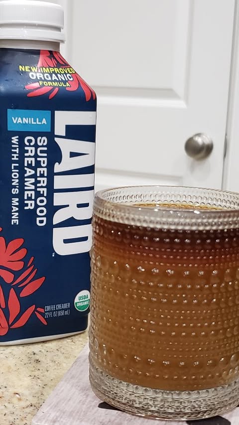 Instagram post by @eatanddrinkhouston for Laird Superfood. Caption reads: 📍 Vicky's Home 🏡 | @lairdsuperfood 🛒 Found a....