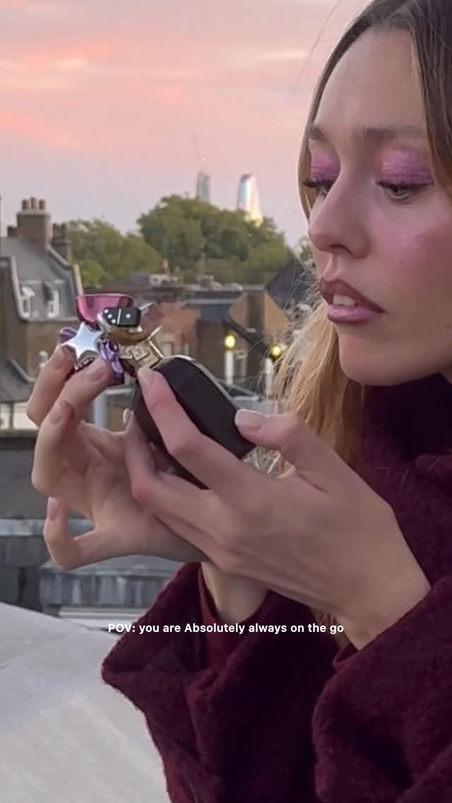 Instagram post by @emilywoodmakeup for Marc Jacobs Fragrances. Caption reads: AD its easy to be on the go and still be Perfect....