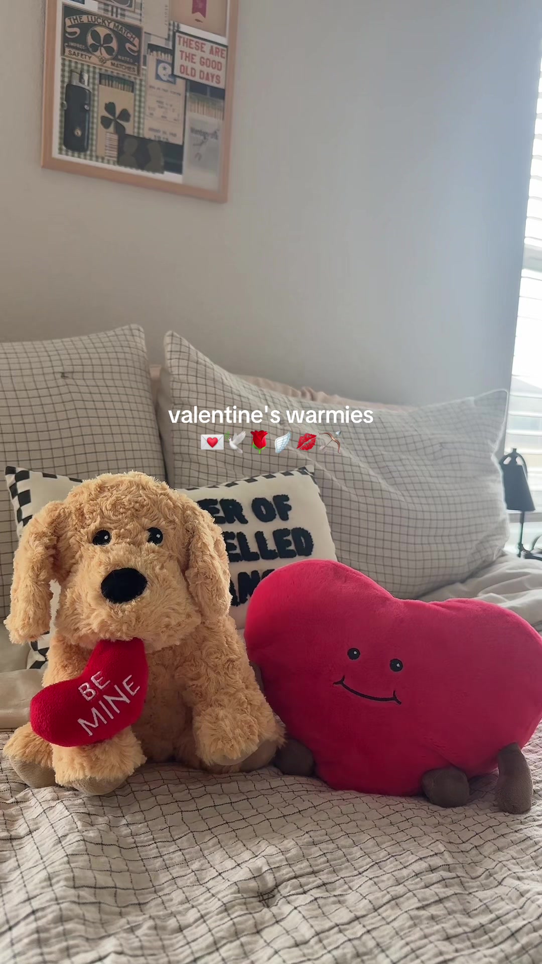 TikTok post by @maddiecarlsonn for Warmies. Caption reads: i love them so much #warmies #valentinesday....